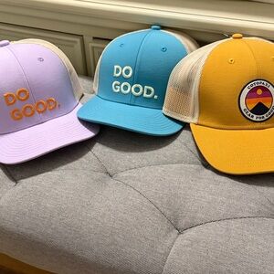 BUNDLE! cotopaxi pastel purple, turquoise, and mustard trucker hats